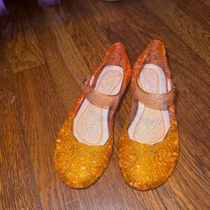 Amazon Kids Orange Glitter Sandals